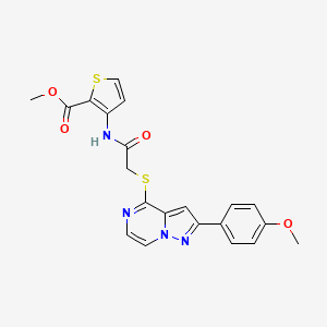 methyl 3-(2-{[2-(4-methoxyphenyl)pyrazolo[1,5-a]pyrazin-4-yl]sulfanyl}acetamido)thiophene-2-carboxylate