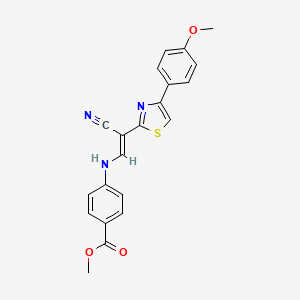 methyl 4-{[(1E)-2-cyano-2-[4-(4-methoxyphenyl)-1,3-thiazol-2-yl]eth-1-en-1-yl]amino}benzoate