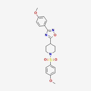molecular formula C21H23N3O5S B6560903 1-(4-methoxybenzenesulfonyl)-4-[3-(4-methoxyphenyl)-1,2,4-oxadiazol-5-yl]piperidine CAS No. 924542-77-8