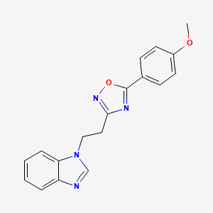 molecular formula C18H16N4O2 B6560908 1-{2-[5-(4-methoxyphenyl)-1,2,4-oxadiazol-3-yl]ethyl}-1H-1,3-benzodiazole CAS No. 879283-27-9