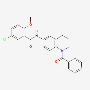 molecular formula C24H21ClN2O3 B6560976 N-(1-benzoyl-1,2,3,4-tetrahydroquinolin-6-yl)-5-chloro-2-methoxybenzamide CAS No. 946246-11-3
