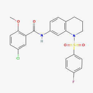 molecular formula C23H20ClFN2O4S B6560981 5-chloro-N-[1-(4-fluorobenzenesulfonyl)-1,2,3,4-tetrahydroquinolin-7-yl]-2-methoxybenzamide CAS No. 946222-32-8
