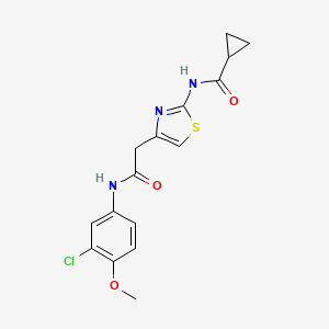 molecular formula C16H16ClN3O3S B6560989 N-(4-{[(3-chloro-4-methoxyphenyl)carbamoyl]methyl}-1,3-thiazol-2-yl)cyclopropanecarboxamide CAS No. 921802-80-4