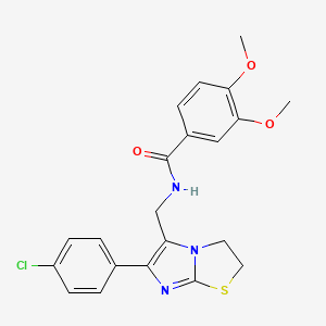 molecular formula C21H20ClN3O3S B6561020 N-{[6-(4-chlorophenyl)-2H,3H-imidazo[2,1-b][1,3]thiazol-5-yl]methyl}-3,4-dimethoxybenzamide CAS No. 946295-15-4