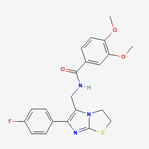 N-{[6-(4-fluorophenyl)-2H,3H-imidazo[2,1-b][1,3]thiazol-5-yl]methyl}-3,4-dimethoxybenzamide