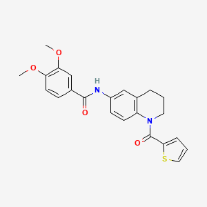 molecular formula C23H22N2O4S B6561030 3,4-dimethoxy-N-[1-(thiophene-2-carbonyl)-1,2,3,4-tetrahydroquinolin-6-yl]benzamide CAS No. 946318-10-1