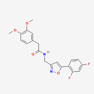 molecular formula C20H18F2N2O4 B6561066 N-{[5-(2,4-difluorophenyl)-1,2-oxazol-3-yl]methyl}-2-(3,4-dimethoxyphenyl)acetamide CAS No. 1021216-84-1