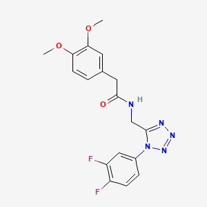 molecular formula C18H17F2N5O3 B6561070 N-{[1-(3,4-difluorophenyl)-1H-1,2,3,4-tetrazol-5-yl]methyl}-2-(3,4-dimethoxyphenyl)acetamide CAS No. 946232-82-2