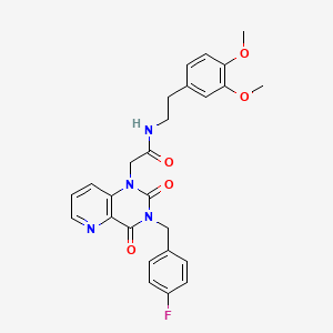 molecular formula C26H25FN4O5 B6561073 N-[2-(3,4-dimethoxyphenyl)ethyl]-2-{3-[(4-fluorophenyl)methyl]-2,4-dioxo-1H,2H,3H,4H-pyrido[3,2-d]pyrimidin-1-yl}acetamide CAS No. 921842-78-6