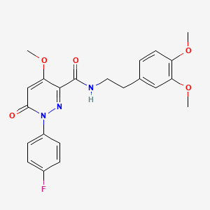 molecular formula C22H22FN3O5 B6561074 N-[2-(3,4-dimethoxyphenyl)ethyl]-1-(4-fluorophenyl)-4-methoxy-6-oxo-1,6-dihydropyridazine-3-carboxamide CAS No. 921792-58-7