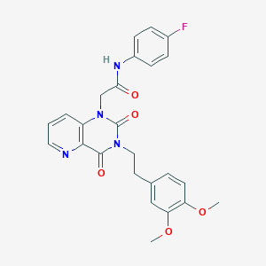 molecular formula C25H23FN4O5 B6561095 2-{3-[2-(3,4-dimethoxyphenyl)ethyl]-2,4-dioxo-1H,2H,3H,4H-pyrido[3,2-d]pyrimidin-1-yl}-N-(4-fluorophenyl)acetamide CAS No. 921871-98-9