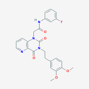 molecular formula C25H23FN4O5 B6561107 2-{3-[2-(3,4-dimethoxyphenyl)ethyl]-2,4-dioxo-1H,2H,3H,4H-pyrido[3,2-d]pyrimidin-1-yl}-N-(3-fluorophenyl)acetamide CAS No. 921568-71-0