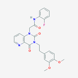 molecular formula C25H23FN4O5 B6561115 2-{3-[2-(3,4-dimethoxyphenyl)ethyl]-2,4-dioxo-1H,2H,3H,4H-pyrido[3,2-d]pyrimidin-1-yl}-N-(2-fluorophenyl)acetamide CAS No. 921527-10-8
