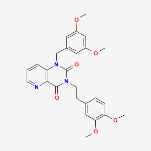 molecular formula C26H27N3O6 B6561128 3-[2-(3,4-dimethoxyphenyl)ethyl]-1-[(3,5-dimethoxyphenyl)methyl]-1H,2H,3H,4H-pyrido[3,2-d]pyrimidine-2,4-dione CAS No. 921527-74-4