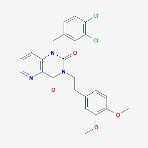 molecular formula C24H21Cl2N3O4 B6561134 1-[(3,4-dichlorophenyl)methyl]-3-[2-(3,4-dimethoxyphenyl)ethyl]-1H,2H,3H,4H-pyrido[3,2-d]pyrimidine-2,4-dione CAS No. 921570-35-6