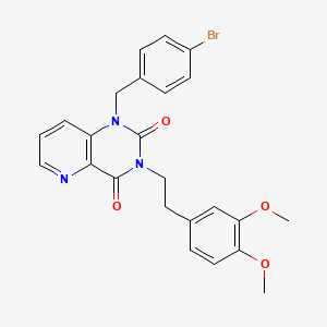 molecular formula C24H22BrN3O4 B6561141 1-[(4-bromophenyl)methyl]-3-[2-(3,4-dimethoxyphenyl)ethyl]-1H,2H,3H,4H-pyrido[3,2-d]pyrimidine-2,4-dione CAS No. 921570-27-6