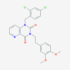 molecular formula C24H21Cl2N3O4 B6561144 1-[(2,4-dichlorophenyl)methyl]-3-[2-(3,4-dimethoxyphenyl)ethyl]-1H,2H,3H,4H-pyrido[3,2-d]pyrimidine-2,4-dione CAS No. 921527-86-8