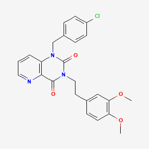 molecular formula C24H22ClN3O4 B6561147 1-[(4-chlorophenyl)methyl]-3-[2-(3,4-dimethoxyphenyl)ethyl]-1H,2H,3H,4H-pyrido[3,2-d]pyrimidine-2,4-dione CAS No. 921872-58-4