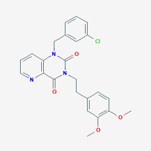 molecular formula C24H22ClN3O4 B6561150 1-[(3-chlorophenyl)methyl]-3-[2-(3,4-dimethoxyphenyl)ethyl]-1H,2H,3H,4H-pyrido[3,2-d]pyrimidine-2,4-dione CAS No. 921872-60-8
