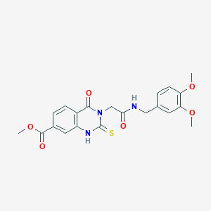 molecular formula C21H21N3O6S B6561170 methyl 3-({[(3,4-dimethoxyphenyl)methyl]carbamoyl}methyl)-4-oxo-2-sulfanylidene-1,2,3,4-tetrahydroquinazoline-7-carboxylate CAS No. 1021250-81-6