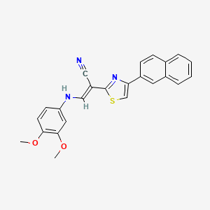 (2E)-3-[(3,4-dimethoxyphenyl)amino]-2-[4-(naphthalen-2-yl)-1,3-thiazol-2-yl]prop-2-enenitrile