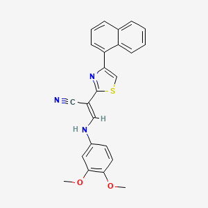 (2E)-3-[(3,4-dimethoxyphenyl)amino]-2-[4-(naphthalen-1-yl)-1,3-thiazol-2-yl]prop-2-enenitrile