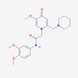 molecular formula C22H29N3O5 B6561206 N-(3,4-dimethoxyphenyl)-2-{5-methoxy-4-oxo-2-[(piperidin-1-yl)methyl]-1,4-dihydropyridin-1-yl}acetamide CAS No. 946318-87-2