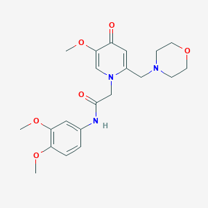 molecular formula C21H27N3O6 B6561212 N-(3,4-dimethoxyphenyl)-2-{5-methoxy-2-[(morpholin-4-yl)methyl]-4-oxo-1,4-dihydropyridin-1-yl}acetamide CAS No. 921493-67-6