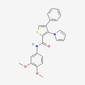 molecular formula C23H20N2O3S B6561219 N-(3,4-dimethoxyphenyl)-4-phenyl-3-(1H-pyrrol-1-yl)thiophene-2-carboxamide CAS No. 1021211-47-1