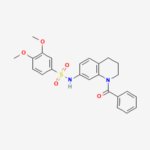N-(1-benzoyl-1,2,3,4-tetrahydroquinolin-7-yl)-3,4-dimethoxybenzene-1-sulfonamide