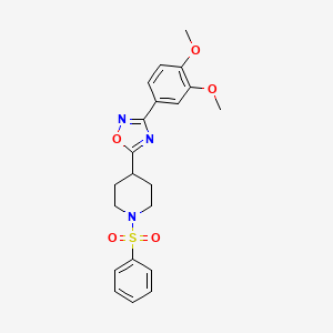 1-(benzenesulfonyl)-4-[3-(3,4-dimethoxyphenyl)-1,2,4-oxadiazol-5-yl]piperidine