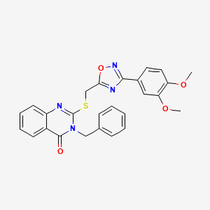 molecular formula C26H22N4O4S B6561276 3-benzyl-2-({[3-(3,4-dimethoxyphenyl)-1,2,4-oxadiazol-5-yl]methyl}sulfanyl)-3,4-dihydroquinazolin-4-one CAS No. 1021252-60-7