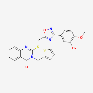 2-({[3-(3,4-dimethoxyphenyl)-1,2,4-oxadiazol-5-yl]methyl}sulfanyl)-3-[(thiophen-2-yl)methyl]-3,4-dihydroquinazolin-4-one