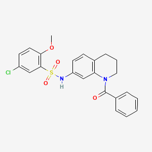molecular formula C23H21ClN2O4S B6561292 N-(1-benzoyl-1,2,3,4-tetrahydroquinolin-7-yl)-5-chloro-2-methoxybenzene-1-sulfonamide CAS No. 946221-44-9