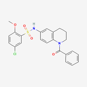 molecular formula C23H21ClN2O4S B6561300 N-(1-benzoyl-1,2,3,4-tetrahydroquinolin-6-yl)-5-chloro-2-methoxybenzene-1-sulfonamide CAS No. 946381-10-8