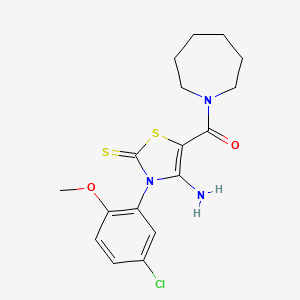 4-amino-5-(azepane-1-carbonyl)-3-(5-chloro-2-methoxyphenyl)-2,3-dihydro-1,3-thiazole-2-thione