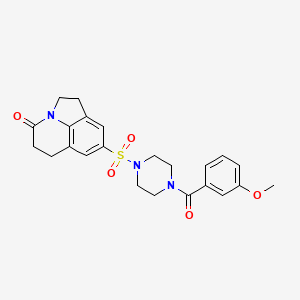 molecular formula C23H25N3O5S B6561328 6-{[4-(3-methoxybenzoyl)piperazin-1-yl]sulfonyl}-1-azatricyclo[6.3.1.0^{4,12}]dodeca-4(12),5,7-trien-11-one CAS No. 946361-20-2