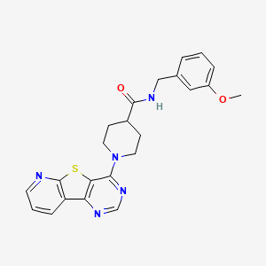 molecular formula C23H23N5O2S B6561353 N-[(3-methoxyphenyl)methyl]-1-{8-thia-3,5,10-triazatricyclo[7.4.0.0^{2,7}]trideca-1(13),2(7),3,5,9,11-hexaen-6-yl}piperidine-4-carboxamide CAS No. 1021256-12-1