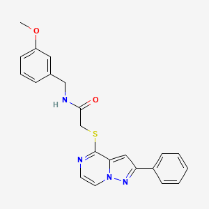 N-[(3-methoxyphenyl)methyl]-2-({2-phenylpyrazolo[1,5-a]pyrazin-4-yl}sulfanyl)acetamide