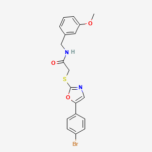 molecular formula C19H17BrN2O3S B6561375 2-{[5-(4-bromophenyl)-1,3-oxazol-2-yl]sulfanyl}-N-[(3-methoxyphenyl)methyl]acetamide CAS No. 1021254-52-3