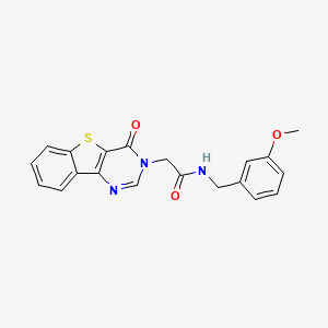 N-[(3-methoxyphenyl)methyl]-2-{6-oxo-8-thia-3,5-diazatricyclo[7.4.0.0^{2,7}]trideca-1(13),2(7),3,9,11-pentaen-5-yl}acetamide