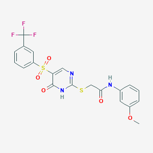 N-(3-methoxyphenyl)-2-({6-oxo-5-[3-(trifluoromethyl)benzenesulfonyl]-1,6-dihydropyrimidin-2-yl}sulfanyl)acetamide
