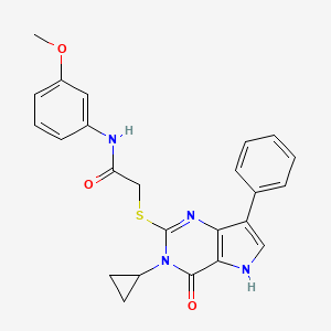 2-({3-cyclopropyl-4-oxo-7-phenyl-3H,4H,5H-pyrrolo[3,2-d]pyrimidin-2-yl}sulfanyl)-N-(3-methoxyphenyl)acetamide