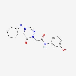 molecular formula C18H19N5O3 B6561401 N-(3-methoxyphenyl)-2-{1-oxo-1H,2H,7H,8H,9H,10H-[1,2,4]triazino[4,5-b]indazol-2-yl}acetamide CAS No. 1021216-99-8