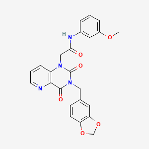 molecular formula C24H20N4O6 B6561412 2-{3-[(2H-1,3-benzodioxol-5-yl)methyl]-2,4-dioxo-1H,2H,3H,4H-pyrido[3,2-d]pyrimidin-1-yl}-N-(3-methoxyphenyl)acetamide CAS No. 923122-58-1