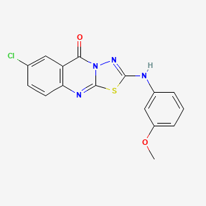 7-chloro-2-[(3-methoxyphenyl)amino]-5H-[1,3,4]thiadiazolo[2,3-b]quinazolin-5-one