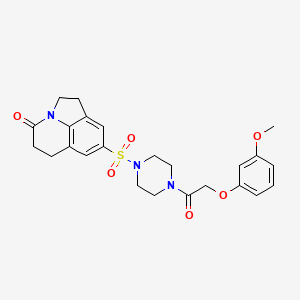 6-({4-[2-(3-methoxyphenoxy)acetyl]piperazin-1-yl}sulfonyl)-1-azatricyclo[6.3.1.0^{4,12}]dodeca-4(12),5,7-trien-11-one