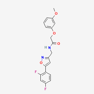 molecular formula C19H16F2N2O4 B6561422 N-{[5-(2,4-difluorophenyl)-1,2-oxazol-3-yl]methyl}-2-(3-methoxyphenoxy)acetamide CAS No. 1021264-82-3