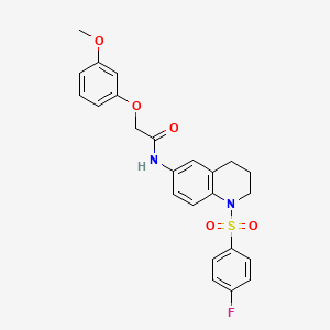 molecular formula C24H23FN2O5S B6561435 N-[1-(4-fluorobenzenesulfonyl)-1,2,3,4-tetrahydroquinolin-6-yl]-2-(3-methoxyphenoxy)acetamide CAS No. 946212-24-4