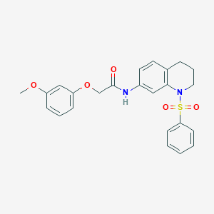 molecular formula C24H24N2O5S B6561449 N-[1-(benzenesulfonyl)-1,2,3,4-tetrahydroquinolin-7-yl]-2-(3-methoxyphenoxy)acetamide CAS No. 946298-47-1